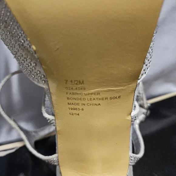 I. MILLER Sherita-FY Bride Prom Silver Platform SZ 7 Womens Strappy Heels - Picture 12 of 12